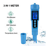 Комбінований pH/ГВП/Temp-метр PH-689 (вологозахищений, змінний електрод), фото 3