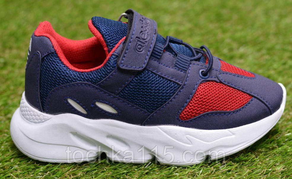 Дитячі кросівки на липучках аналог Adidas адідас синій червоний р31-34