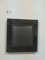 Выключатель 1-клавишный Berker B.7 чёрный/стекло черное