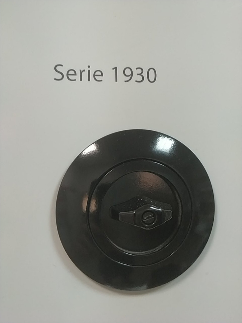 Вимикач поворотний Berker Serie 1930, фарфор Rosenthal, чорний, 1 клавіша, IP20
