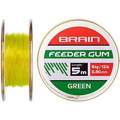 Амортизуюча резина Brain Feeder Gum 0.6мм 8lb/4кг Зелена (довжина 5м)