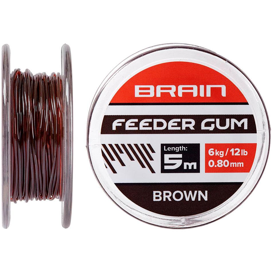 Амортизуюча резина Brain Feeder Gum 0.6мм 8lb/4кг Коричнева (довжина 5м)