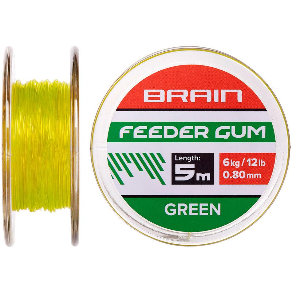 Амортизуюча резина Brain Feeder Gum 0.8мм 12lb/6кг Зелена (довжина 5м)