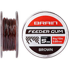 Амортизуюча резина Brain Feeder Gum 0.8мм 12lb/6кг Коричнева (довжина 5м)