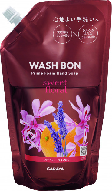 Мило-піна для рук з ароматом квітів WASH BON Prime в змінній упаковці 500 мл