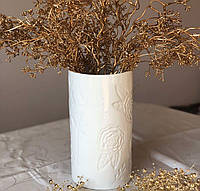 Керамическая белая настольная ваза 22 см