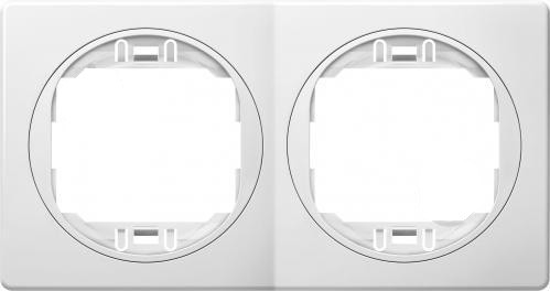 Рамка подвійна горизонтальна, Aling-Conel EON (білий-білий)