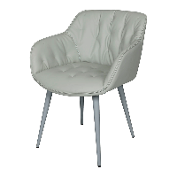 Кресло Viena светло-серый кожзам, металлические ножки, стиль модерн