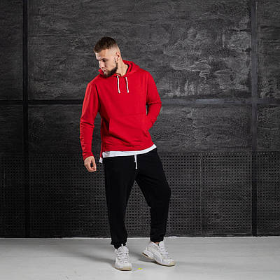 Чоловічий спортивний костюм оверсайз червоного худі штани oversize 2022 Розміри: S, M, L, XL