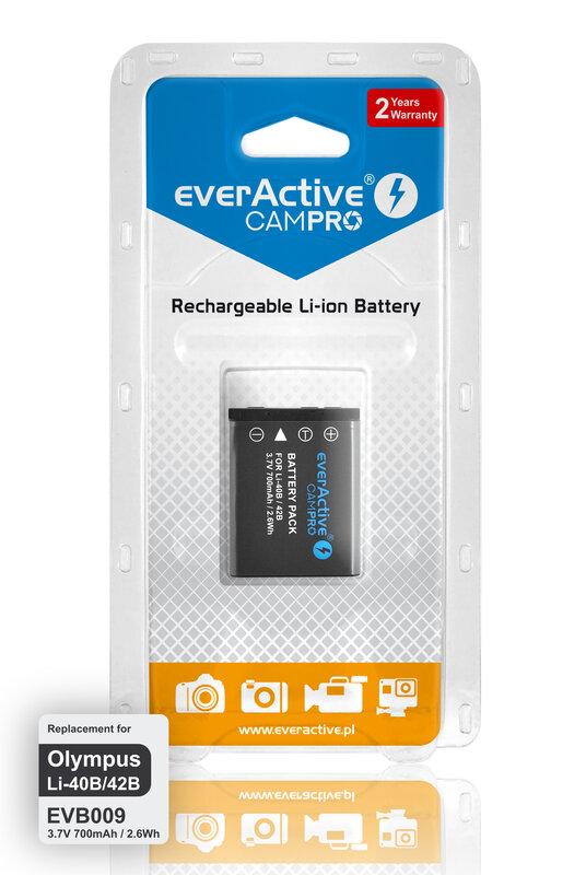 Акумулятор для камери everActive CamPRO (EVB009), LiPo 700 mAh, Olympus/Pentax/Kodak/Casio/Fuji/Nikon, фото 1
