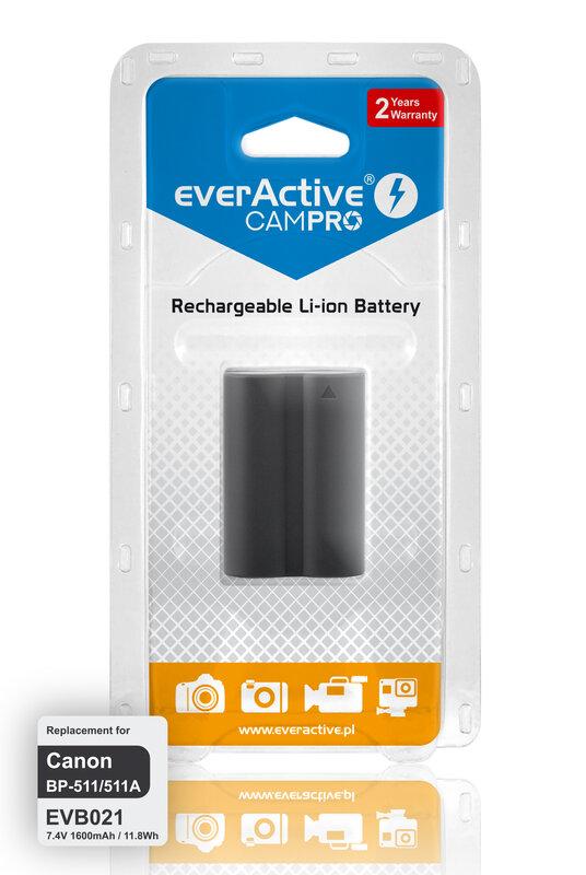 Акумулятор для камери everActive CamPRO (EVB021), LiPo 1600mAh, Canon BP-511, фото 1