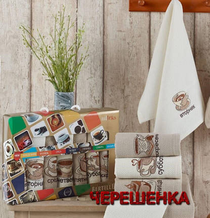 Набір рушників кухонних Nilteks Bertille Koffe (40*60), фото 1