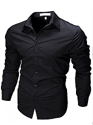 Рубашка чоловіча приталена з посадкою Slim Fit, розміри S-XL, колір чорний, білий