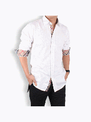 Сорочка чоловіча класична з відкладним коміром, розміри S, M, L, XL, колір білий, чорний