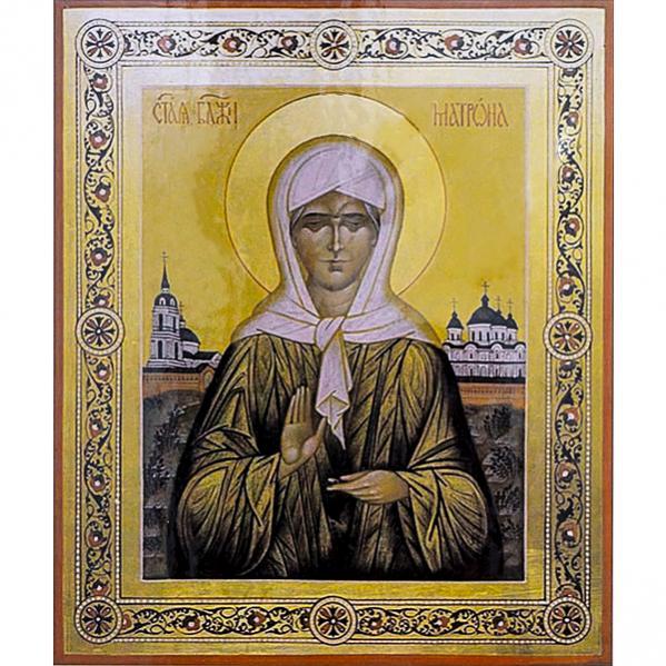 Алмазна мозаїка на підрамнику картина стразами 30х40 см DIY Матрона Свята Блаженна Московська (SM 71222)