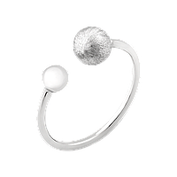 Серебряное кольцо Притяжение двух сфер без камней