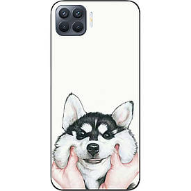 Бампер силіконовий для OPPO Reno 4 Lite з малюнком Хаскі