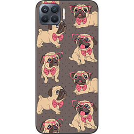 Бампер силіконовий для OPPO Reno 4 Lite з малюнком Мопсики