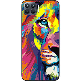 Бампер силіконовий для OPPO Reno 4 Lite з малюнком Яскравий лев