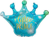 Шар фигура фольгированная Корона Голубая Маленький Принц 68х76 см