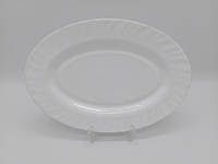 Блюдо овальное стеклокерамическое белое Тарелка для рыбы стеклокерамика с волнистым краем 30,5 * 21 cm H 2 cm