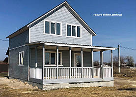 Дачний будинок 6,0 м х 6,0 м з мансардою та терасою