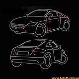 Авто значок Audi Motors наклейка на машину авто наклейки значки марки машин на кузов бампер скло двері капот крила багажник, фото 3