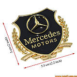Авто значок Mercedes Motors наклейка на машину авто наклейки значки марки машин на кузов бампер скло двері капот крила багажник, фото 3