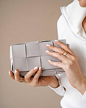 Сумка на пояс (клатч) Енді плетена екошкіра 19*10*6 см сірий