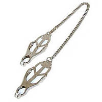 Затискачі для сосків з ланцюгом срібні Кайф