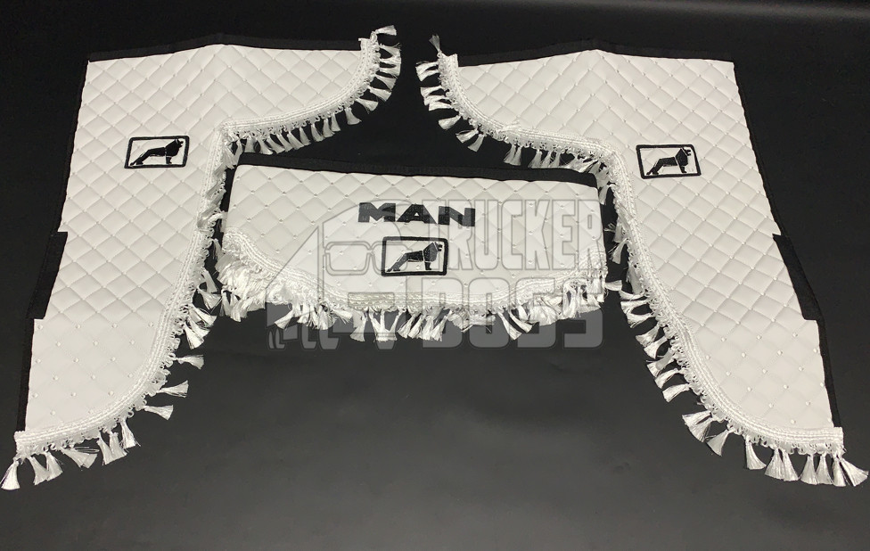 Шторки экокожа "MAN" Белые PREMIUM