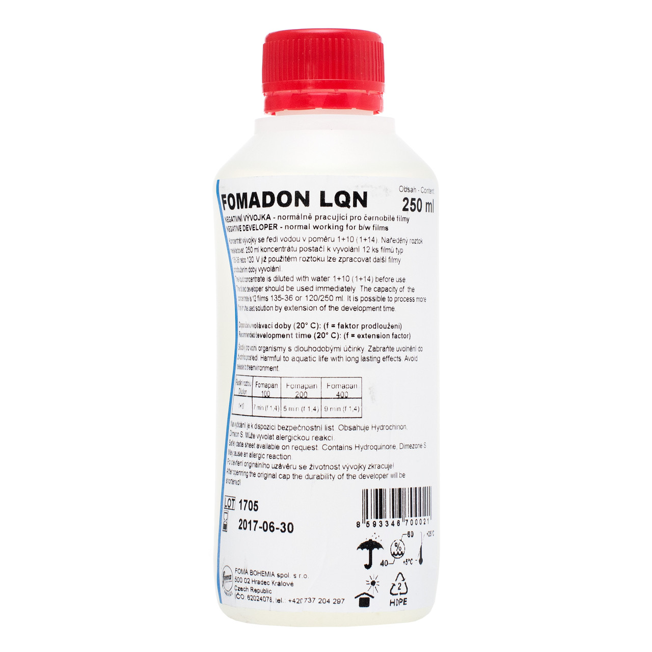 Проявник Fomadon LQN 250 мл. для чорно - білої фотоплівки.