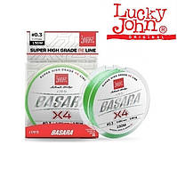 Шнур плетений Lucky John Basara Light Green Х4 PE 150м