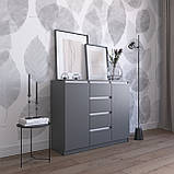 Комод на 4 шухляди та 2 двері з фасадами без ручок R-11, фото 10