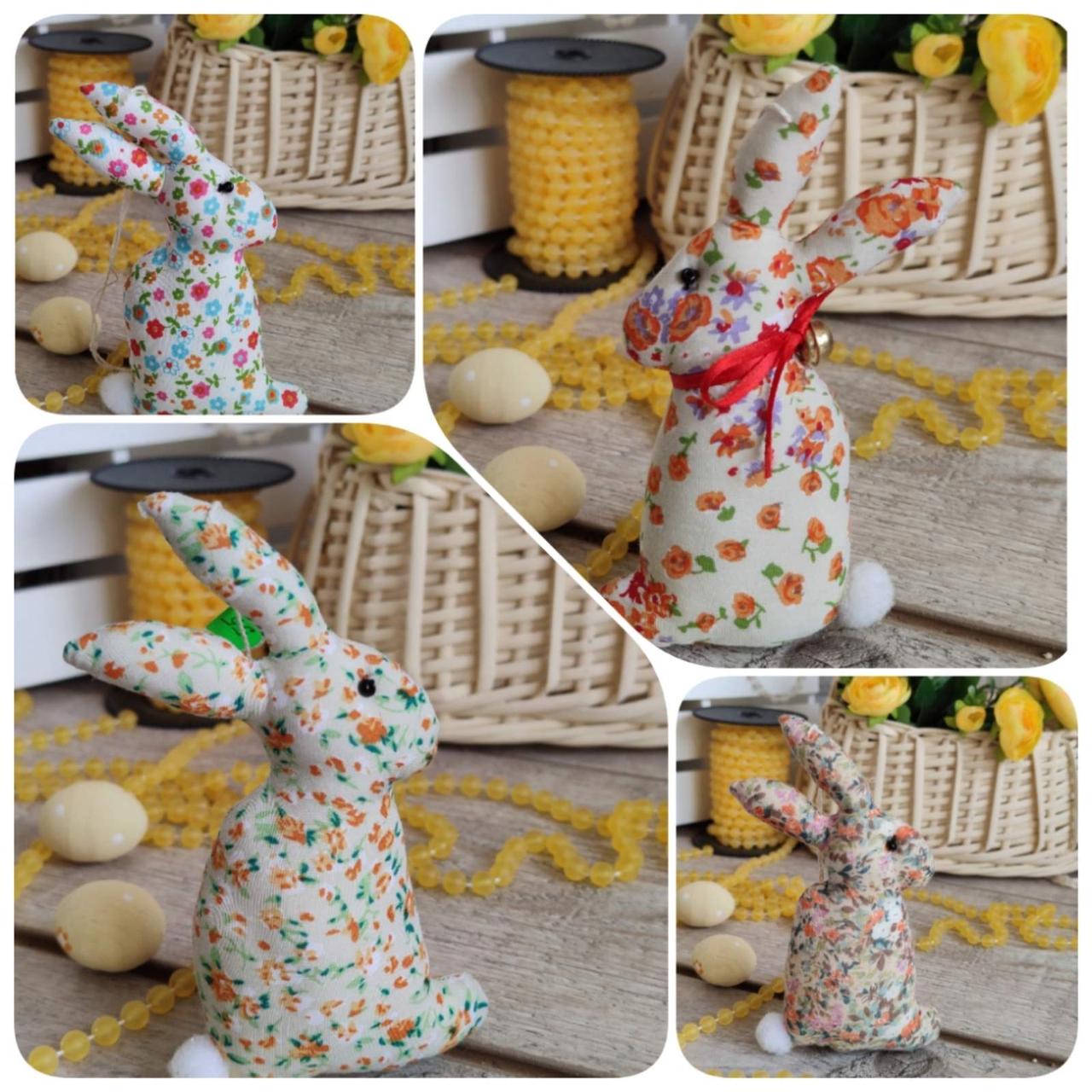 Великодній кролик, текстильна іграшка, декор на Великдень,, фото 1