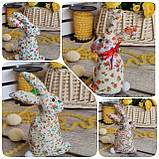 Великодній кролик, Н-15 см, текстильна іграшка кролик, декор на Великдень,, фото 2