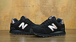 Жіночі кросівки New Balance 574, чорні замшеві кросівки нью беленс 574 нью беланс, фото 4
