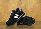 Жіночі кросівки New Balance 574, чорні замшеві кросівки нью беленс 574 нью беланс, фото 5
