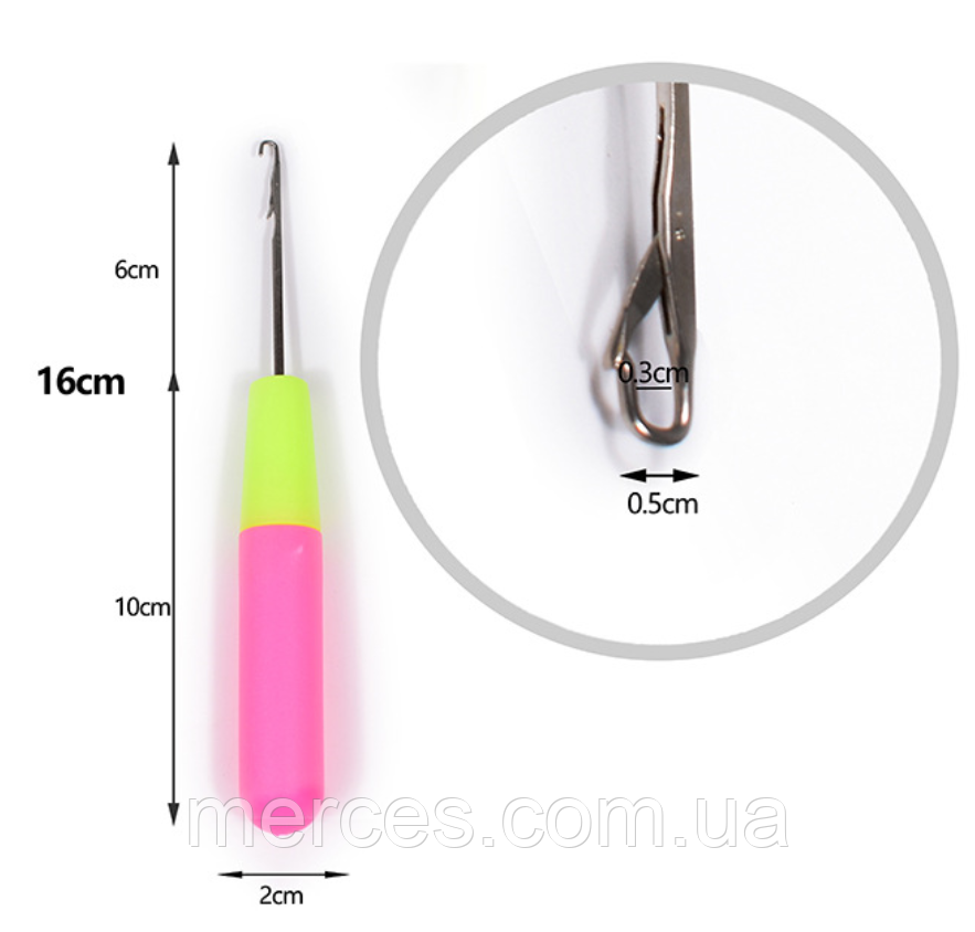 Гачок 5 мм для вплетення кісок канекалона сенегальських кіс афрокос брейдів Jumbo braid, фото 1