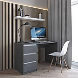 Комп'ютерний стіл, письмовий стіл з тумбою ліворуч на три висувних шухляди з фасадами без ручок R-13, фото 2