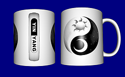 Гуртка / чашка Інь Ян сонце і місяць