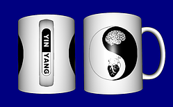 Гуртка / чашка Інь Ян серце і мозок