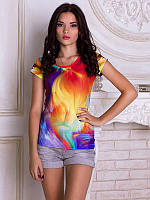 Жіноча футболка з кольоровим принтом Колор