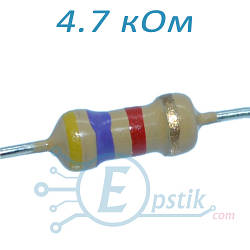 Резистор 4.7 кОм, ± 1%, 0.25 Вт, вихідний