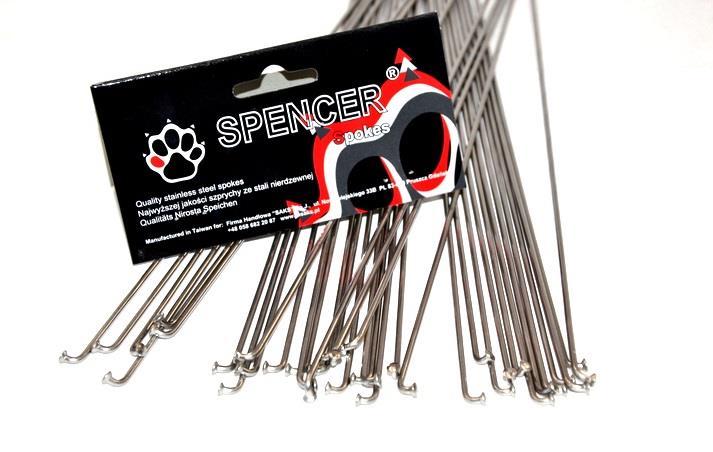Спиці Spencer 36 шт., неіржавкі, 265 мм, без ніпеля, сріблястий (SZN265), фото 1