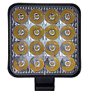 Фара LED квадратна 48W 6000K (16 диодв) (8.5 см х 8.5 см х 1,5 см) Mini, фото 3