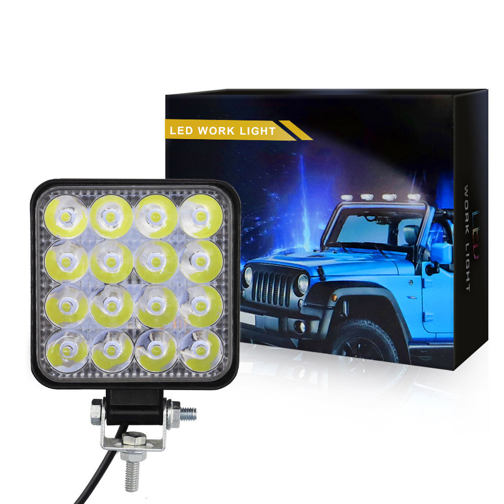 Фара LED квадратна 48W 6000K (16 диодв) (8.5 см х 8.5 см х 1,5 см) Mini, фото 1