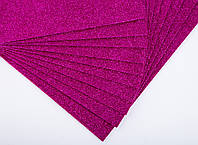 Фоамиран с глиттером лист 2мм (24х24см), цвет - пурпурно розовый