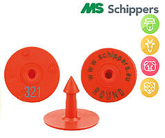 Бірка Кругла НОМЕРНА №1-50 (уп/50шт), червоного кольору MS Schipers