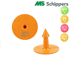 Бірка Кругла НОМЕРНА №1-50 (уп/50шт), помаранчевого кольору MS SCHIPERS